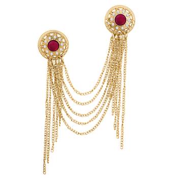 Maroon crystal brooch 1