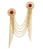 Maroon crystal brooch