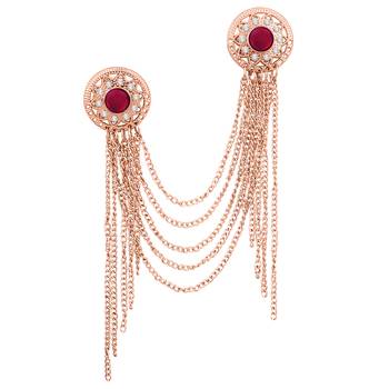 Maroon crystal brooch 1