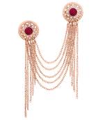 Maroon crystal brooch