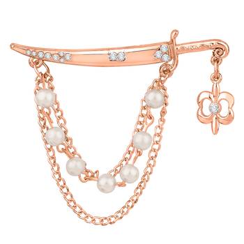 Copper crystal brooch 1