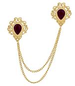 Maroon crystal brooch