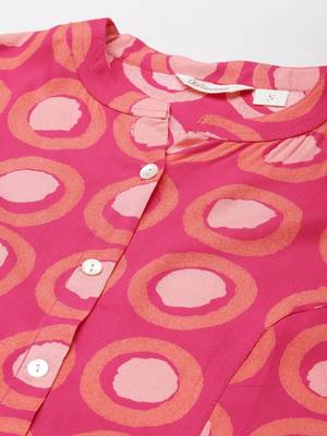 Pink printed viscose rayon tunics 2