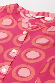Pink printed viscose rayon tunics