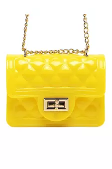 Yellow Quilted Sling Bag
