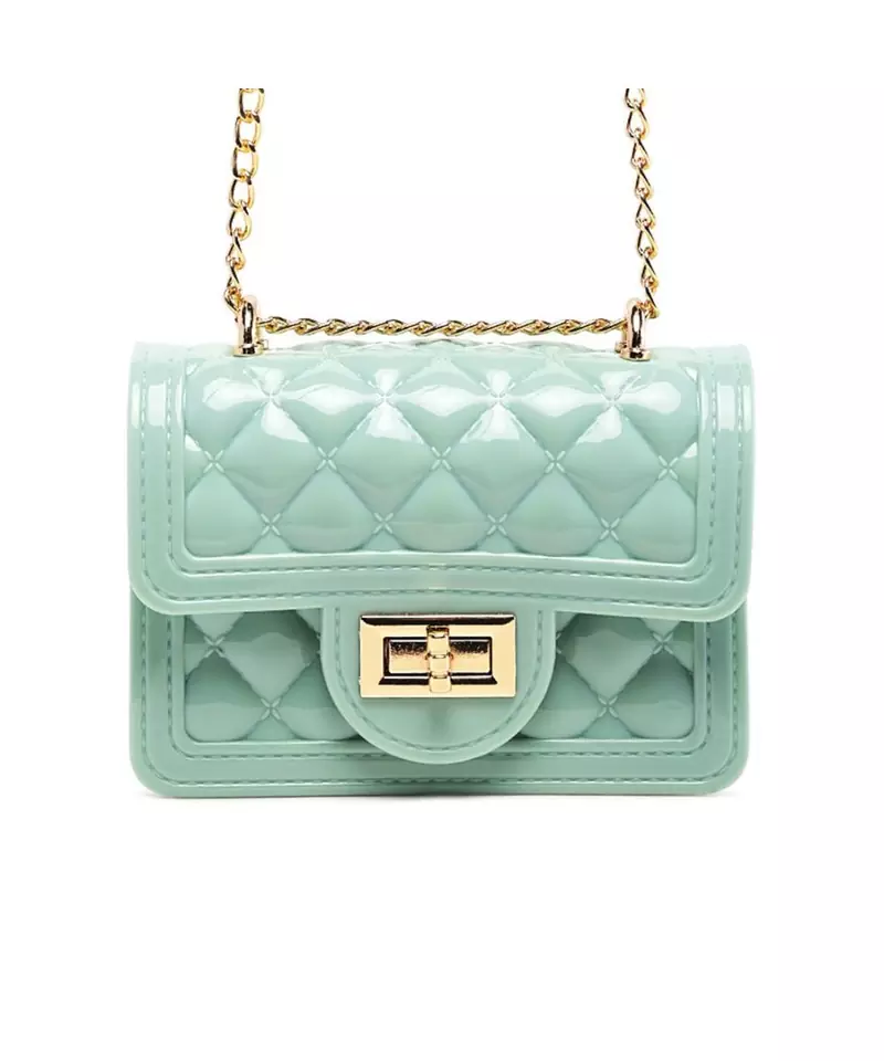 Mint Green Quilted Sling Bag