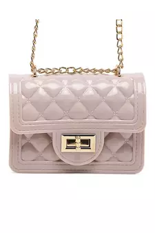 Beige Quilted Sling Bag