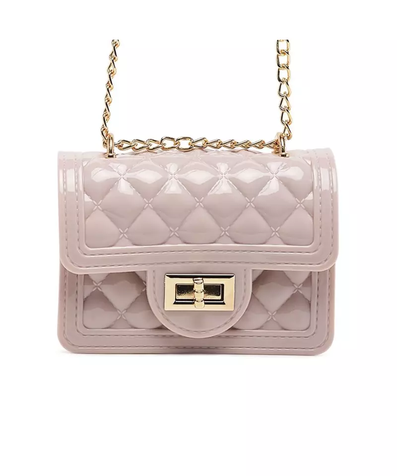 Beige Quilted Sling Bag