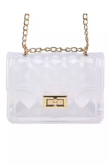 Clear Quilted Sling Bag