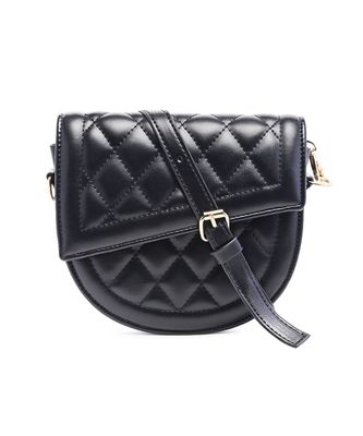black quilted sling bag