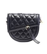 Black Quilted Saddle Sling Bag