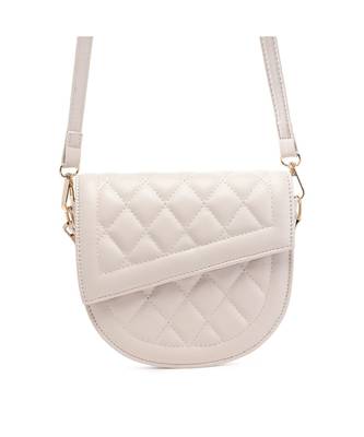 White Quilted Saddle Sling Bag 5