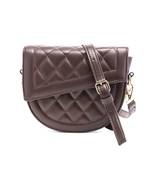 Brown Quilted Saddle Sling Bag