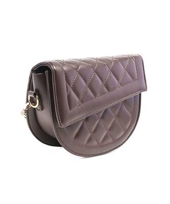 Brown Quilted Saddle Sling Bag 2