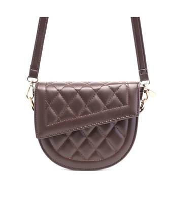 Brown Quilted Saddle Sling Bag 5