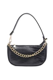 Croc Hand Bag in Black