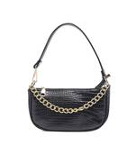 Croc Hand Bag in Black