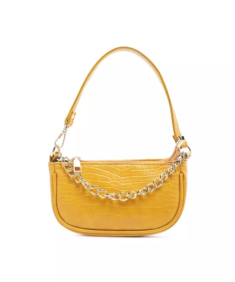 Croc Hand Bag in Yellow