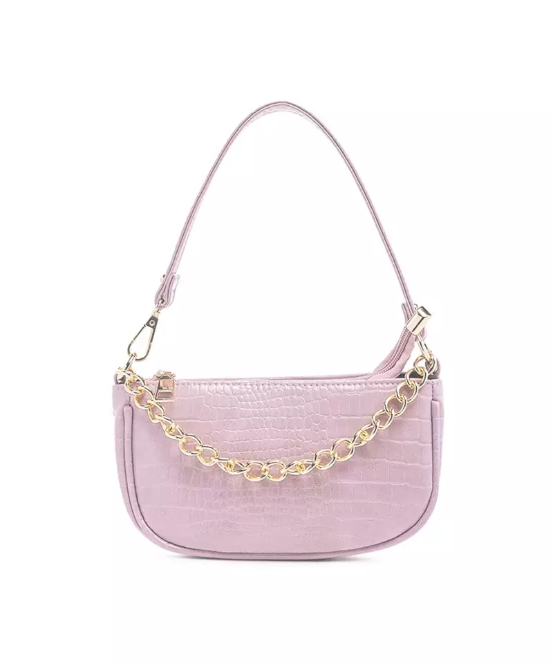 Croc Hand Bag in Purple