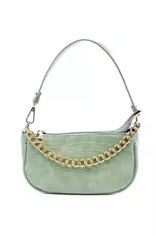 Croc Hand Bag in Mint Green