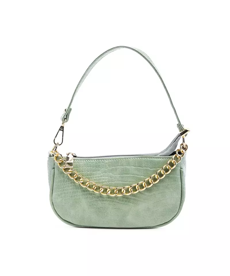 Croc Hand Bag in Mint Green