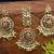 Green Copper Base Gold Plated Kundan Light Weight Earrings Maangtika Set Combo