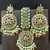 Green Copper Base Gold Plated Kundan Light Weight Earrings Maangtika Set Combo