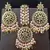 Pink Copper Base Gold Plated Kundan Light Weight Earrings Maangtika Set Combo