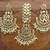 Green Copper Base Gold Plated Kundan Light Weight Earrings Maangtika Set Combo