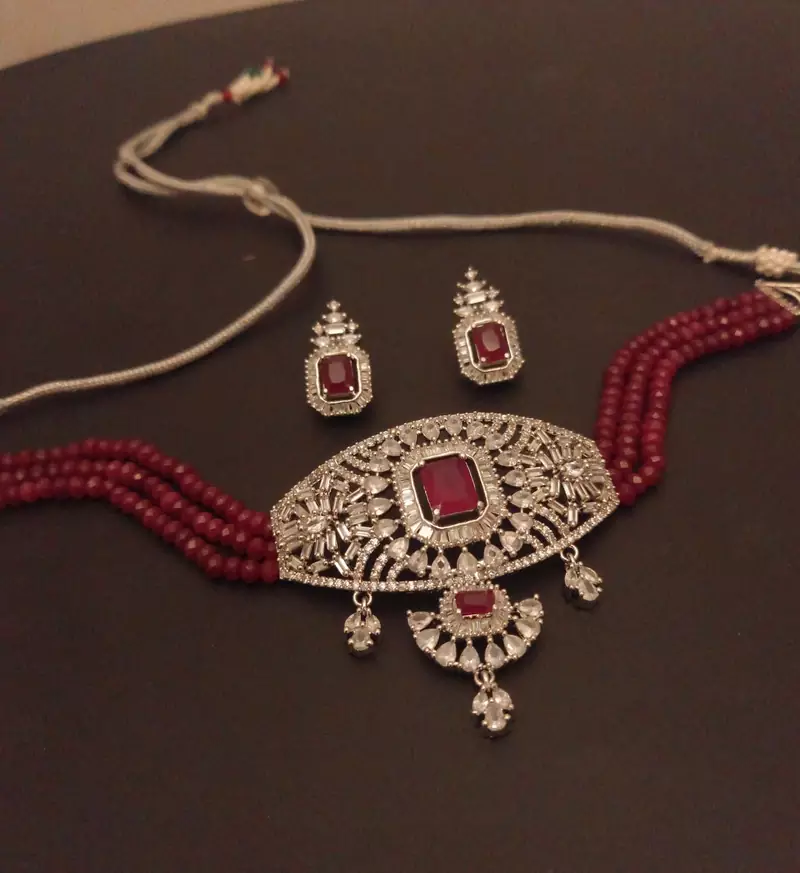 Maroon necklaces