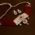 Maroon American Diamond Onyx Semi Precious Stone Beading Choker Necklace Set