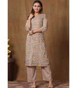 womens cotton printed straight kurti And palazzo set
