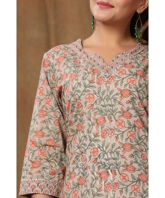 womens cotton printed straight kurti And palazzo set 4