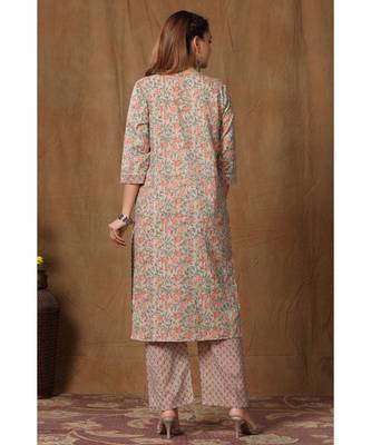 womens cotton printed straight kurti And palazzo set 5