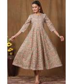 Womens Floral Print Ankle Length Anarkali Kurti