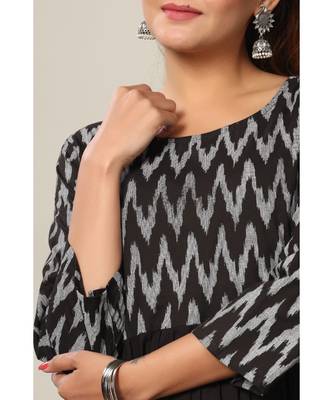 black cotton printed kurti 5