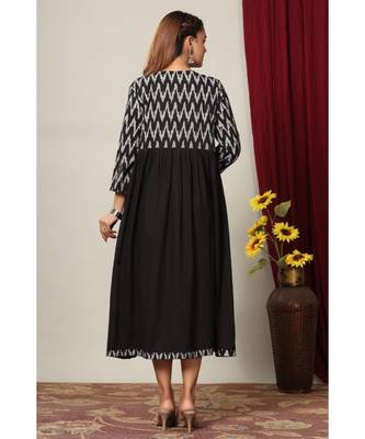black cotton printed kurti 6