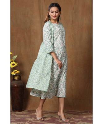 Womens Anarkali Jaipuri Floral Print Long Kurti 2