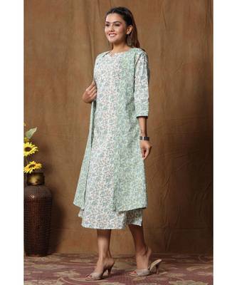 Womens Anarkali Jaipuri Floral Print Long Kurti 3