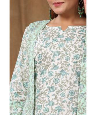 Womens Anarkali Jaipuri Floral Print Long Kurti 4