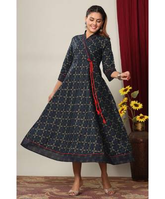 Women Floral Print Ankle Length Anarkali Kurti 1