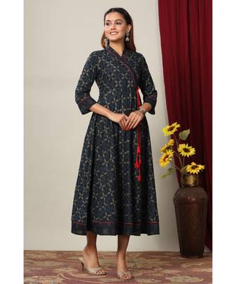 Women Floral Print Ankle Length Anarkali Kurti 2