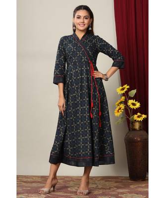 Women Floral Print Ankle Length Anarkali Kurti 4