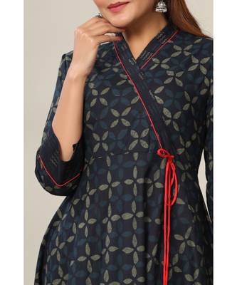 Women Floral Print Ankle Length Anarkali Kurti 5