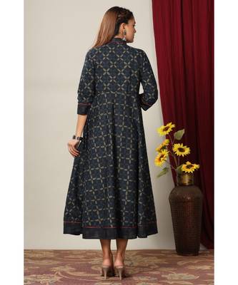 Women Floral Print Ankle Length Anarkali Kurti 6