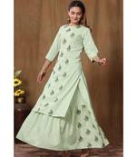 Women's Cotton Floral Print Straight Kurta Skirt Set