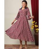 Women's Cotton Floral Print Anarkali Kurti