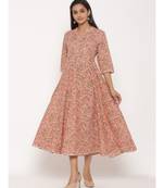 Women's Cotton Floral Print Long Anarkali Kurta