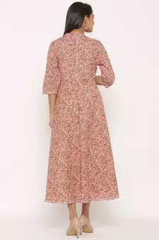 Women's Cotton Floral Print Long Anarkali Kurta