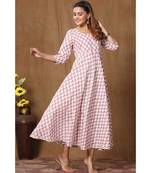 Womens Cotton Floral Print Anarkali Kurta